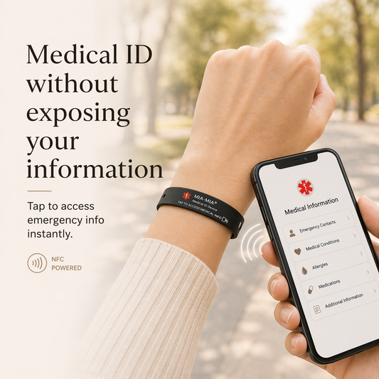 NFC Medical ID Silicone Bracelet