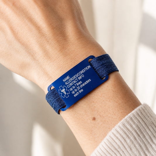 Elastic Medical ID Bracelet Tag Band