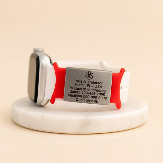 Slide-On Medical ID Tag for Watch Bands