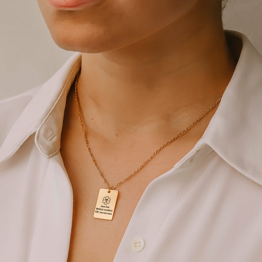 Medical Alert Elegant Pendant Necklace