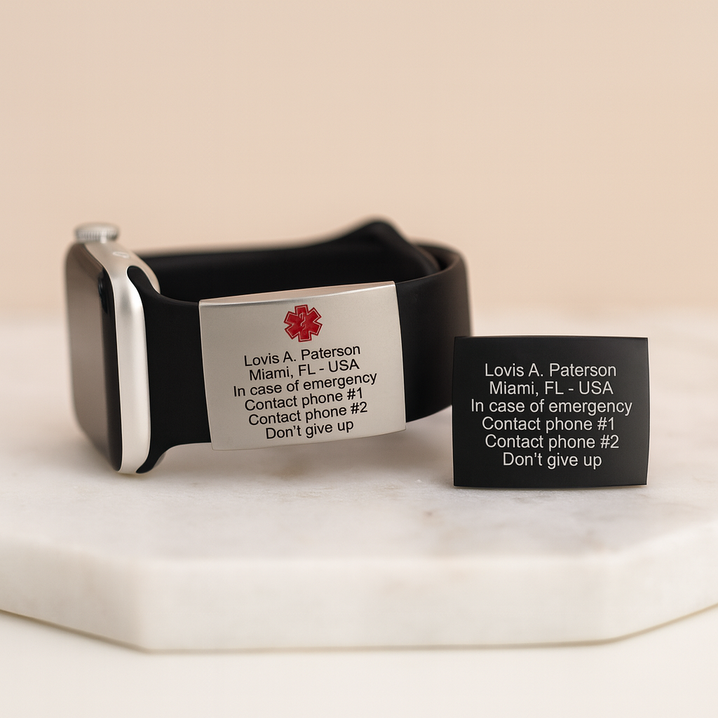 Alert ID Nameplate Tag for SmartWatch Band