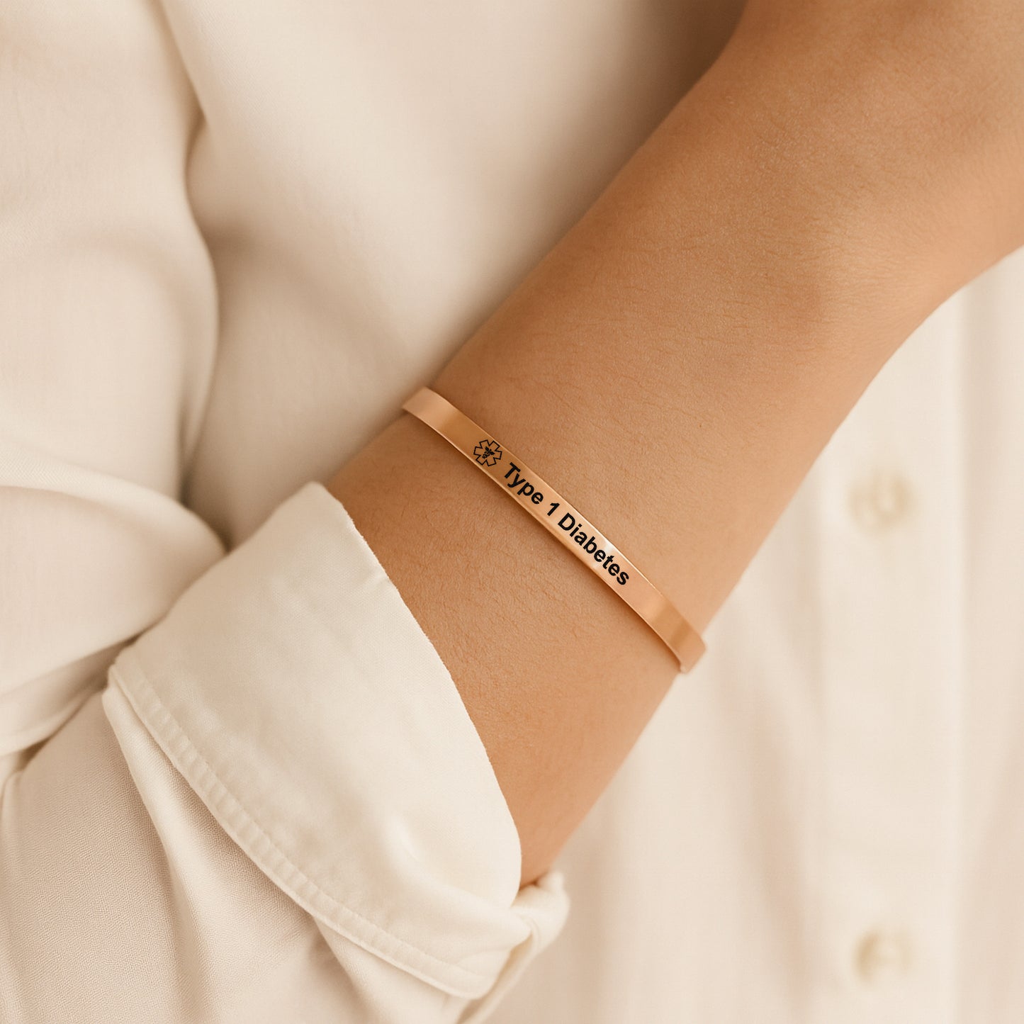 Custom engraved Medical alert bracelet women