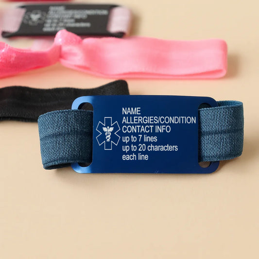 Elastic Medical ID Bracelet Tag Band
