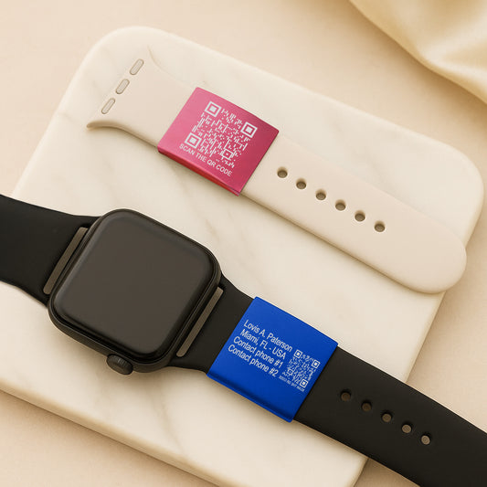 Smart QR Code Medical ID Tag for Watch Bands