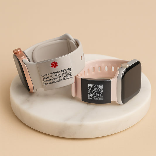 QR Code Medical ID Tag for Watch Bands