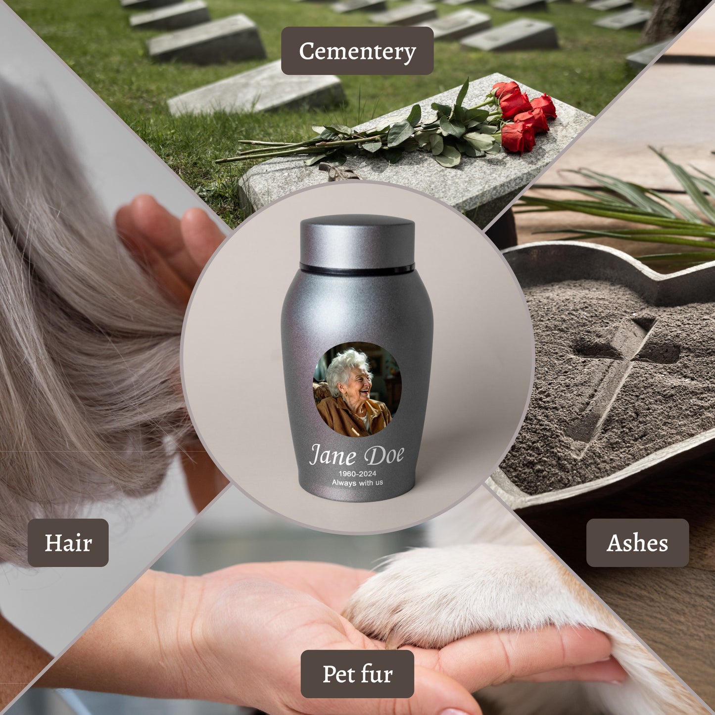 Custom Memorial Photo Cremation Urn