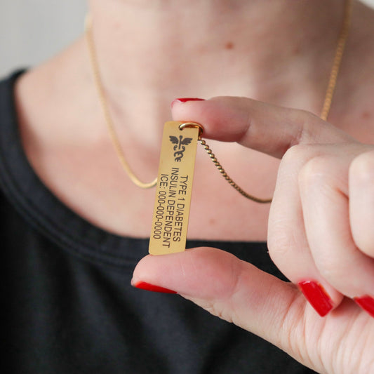 Unisex Vertical Medical ID Necklace