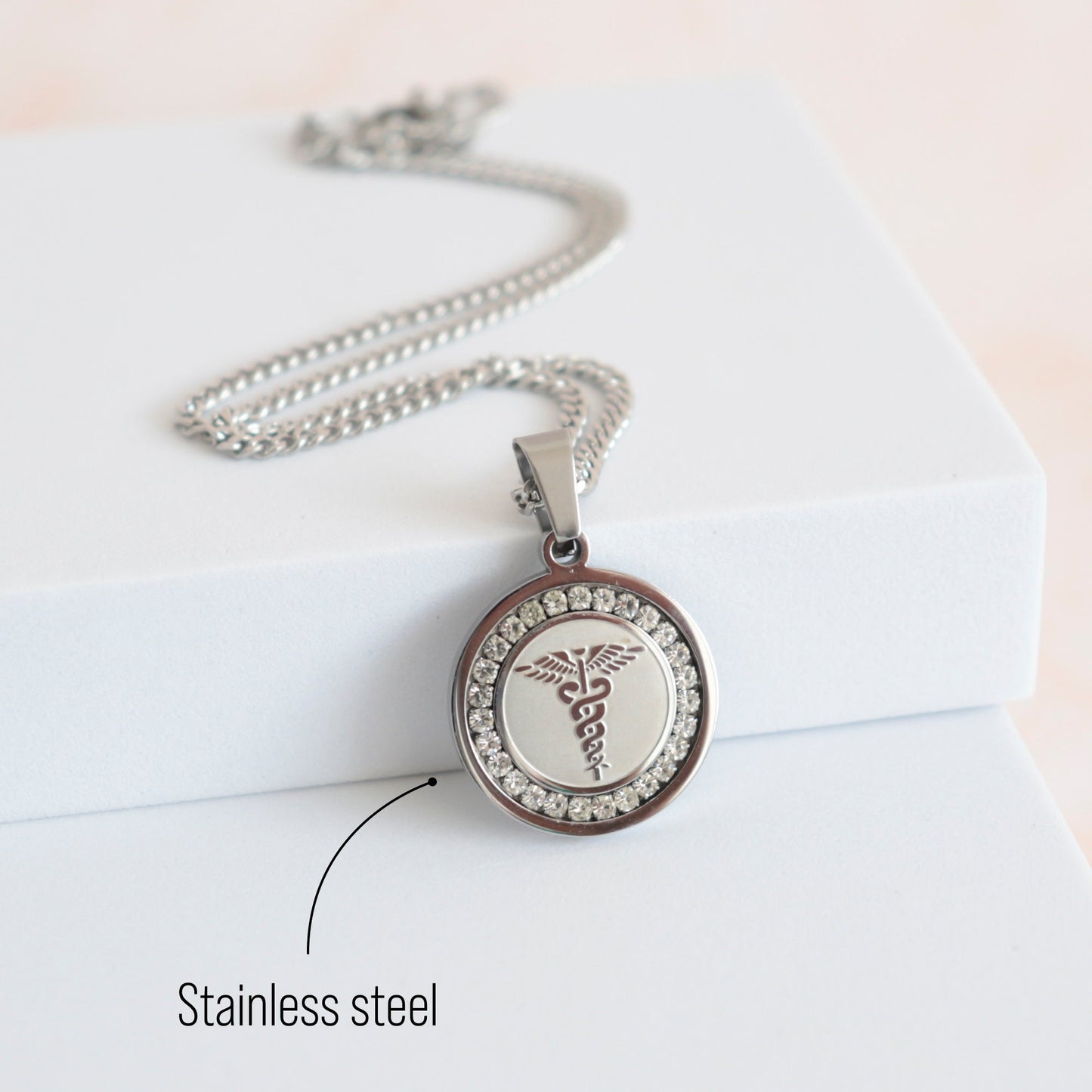 Medical ID Crystals necklace