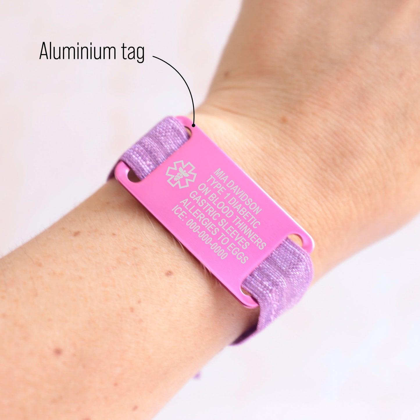 Elastic Medical ID Bracelet Tag Band