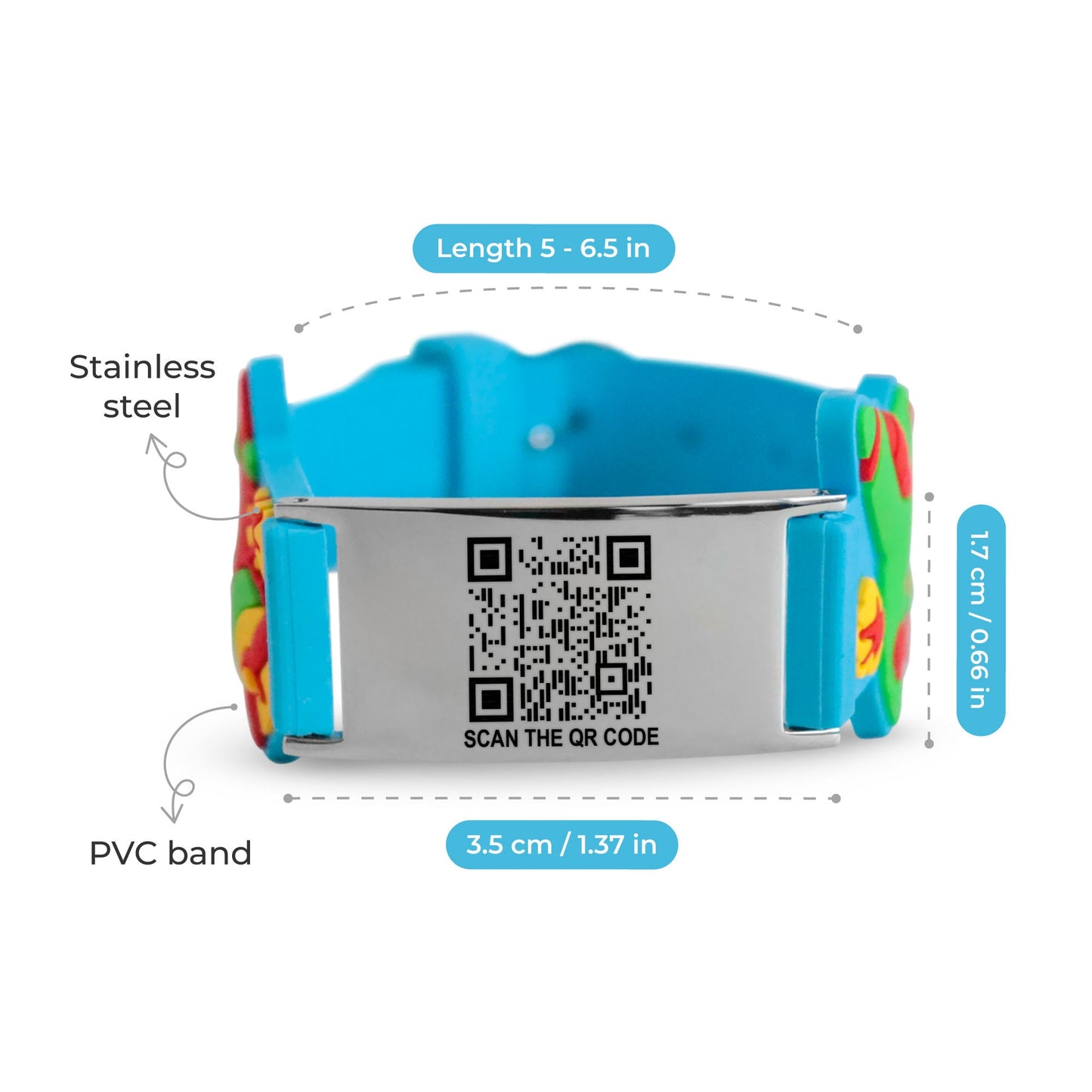 Smart QR Code Kids Emergency Bracelet