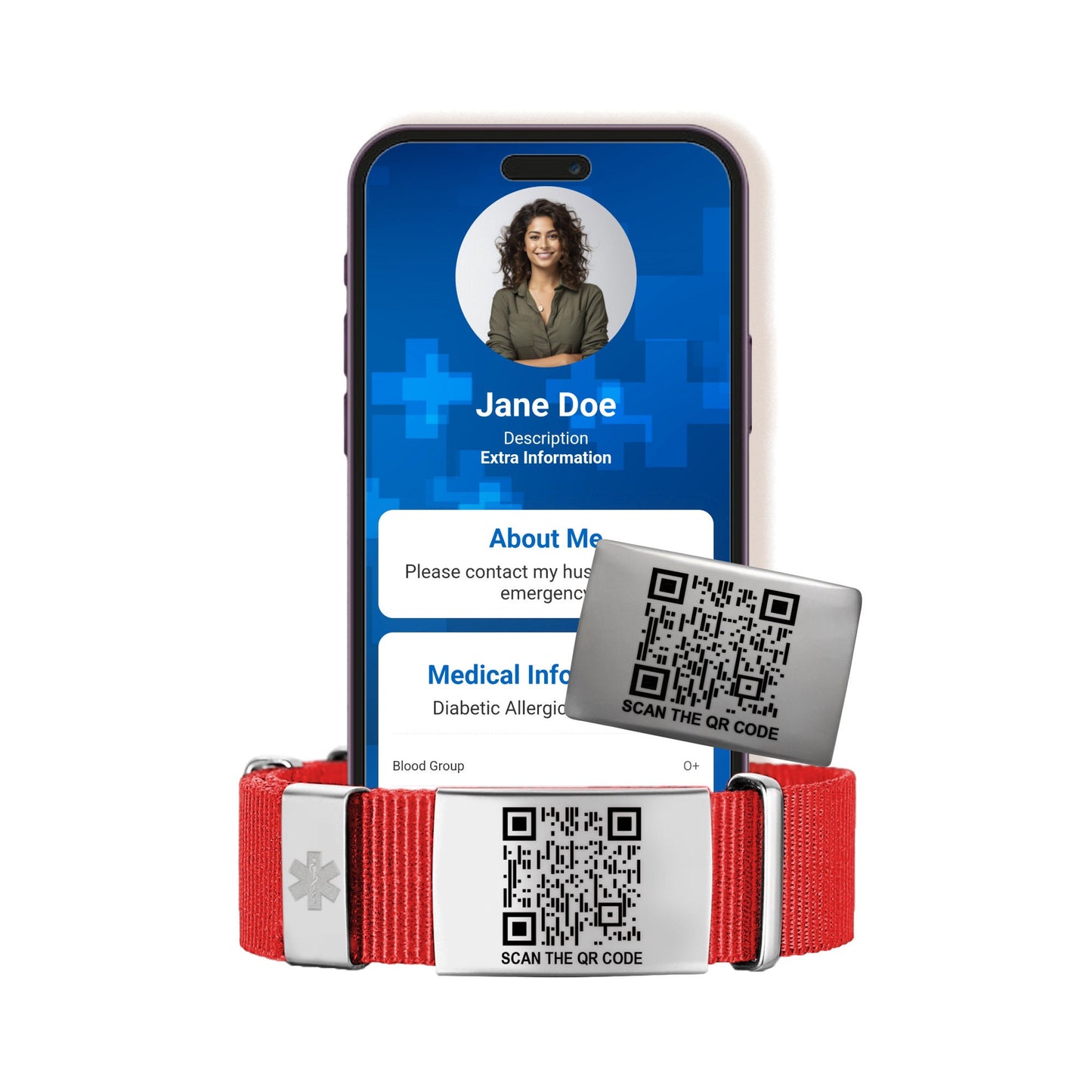 Scannable QR Code Smart Emergency bracelet