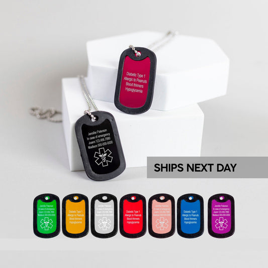 Unisex Military-Style Medical ID Tag Necklace