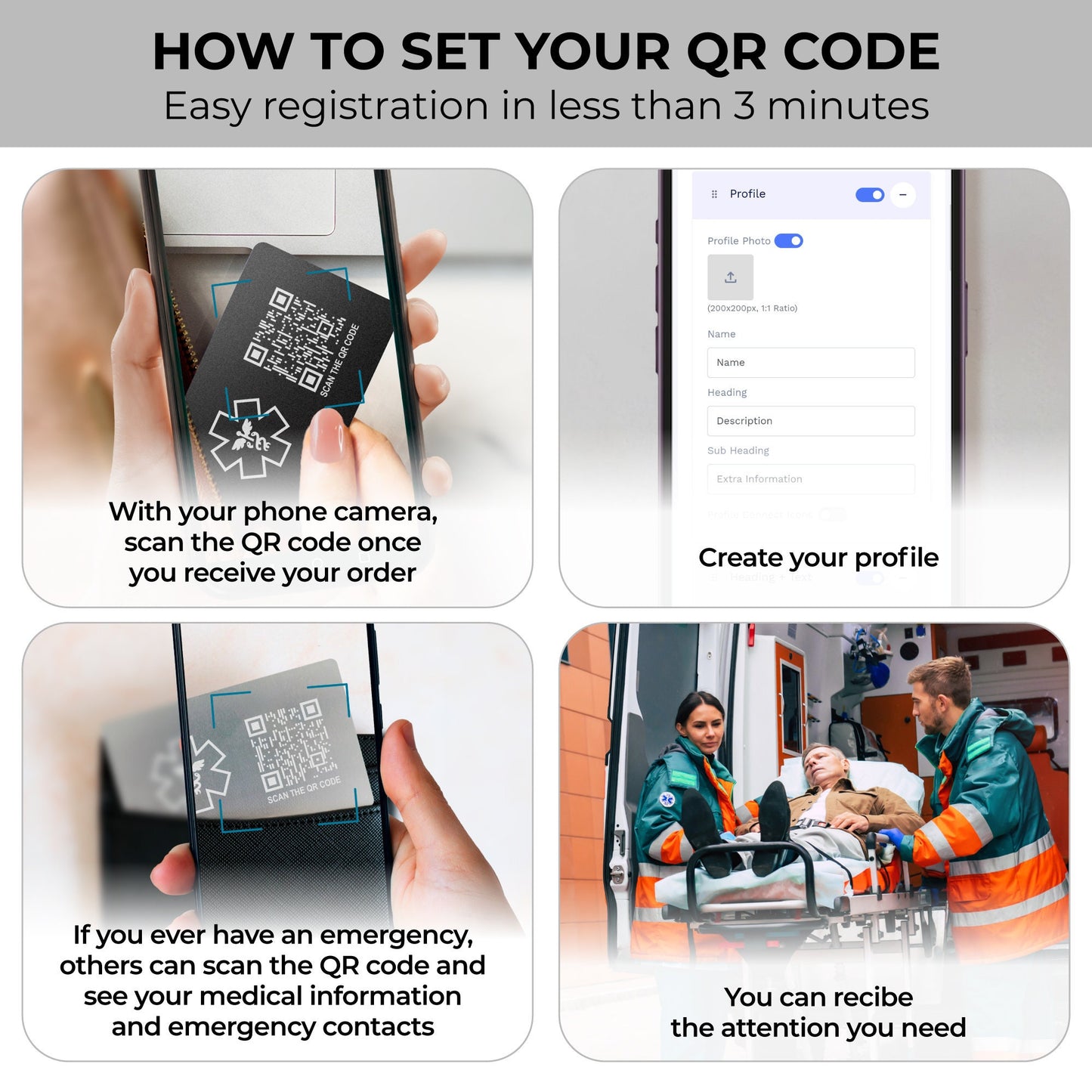 Medical ID Smart QR Code Card for Wallet