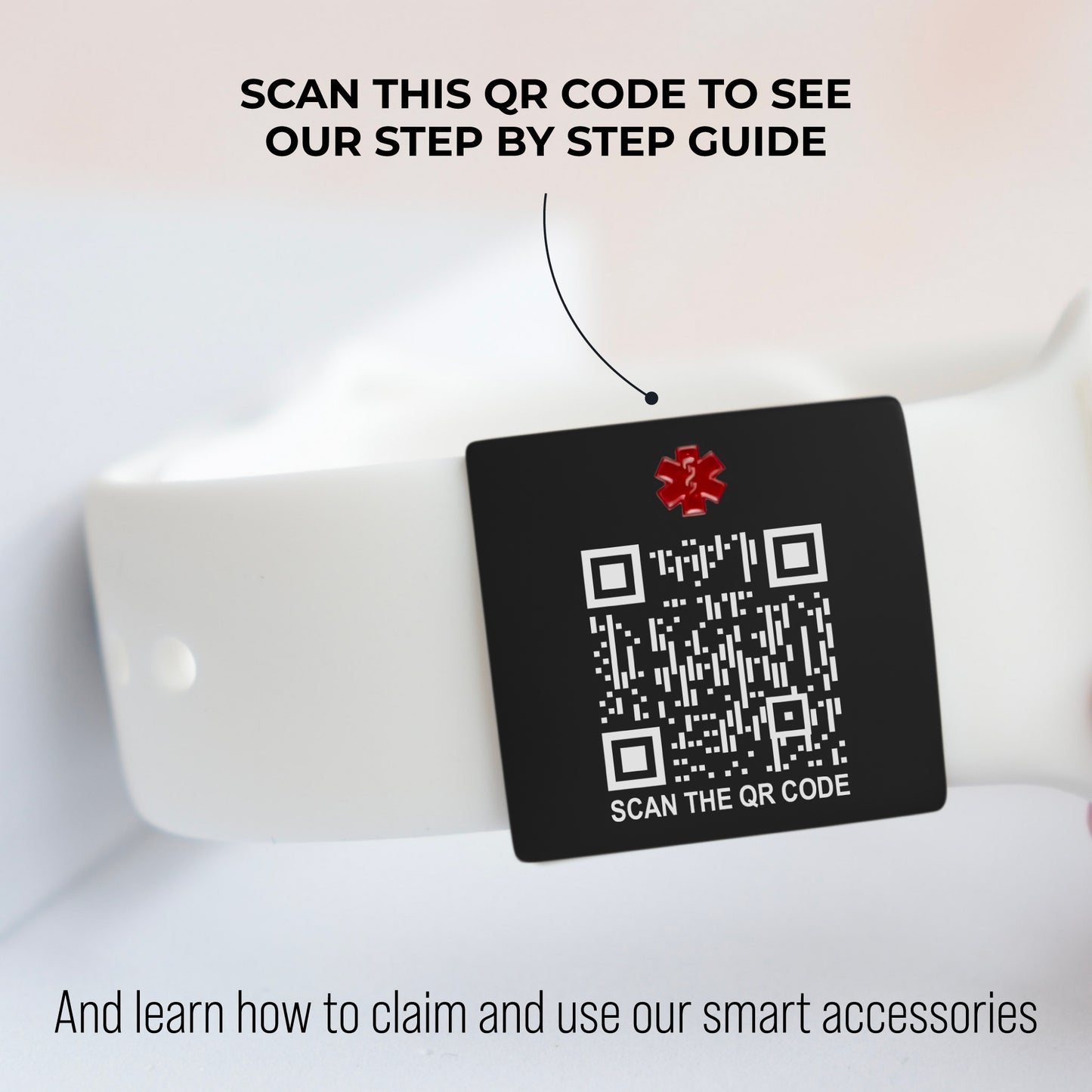 QR Code Medical ID Smart Tag for Watchband
