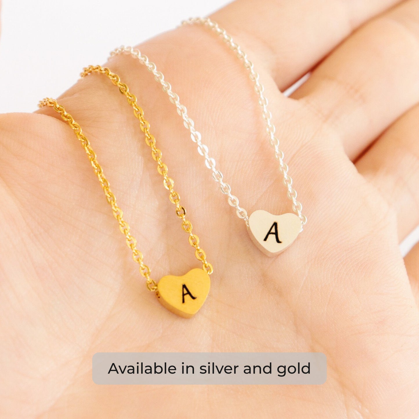 Custom Tiny Heart Initial Charm Bracelet