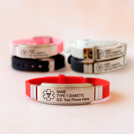 Unisex Silicone Medical ID Bracelet