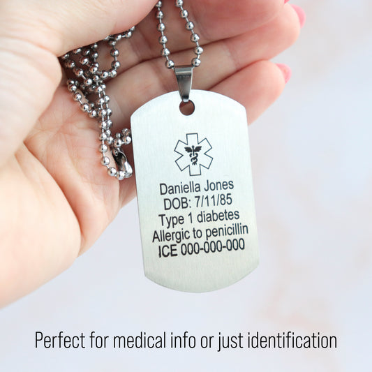 Military-Style Medical ID Necklace