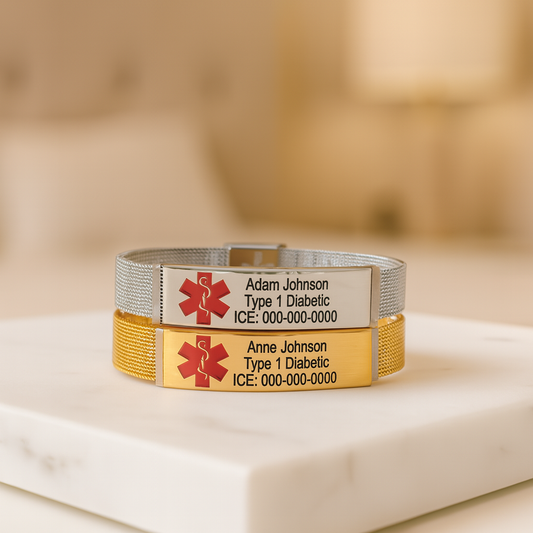Medical ID Alert Mesh Bracelet for Women