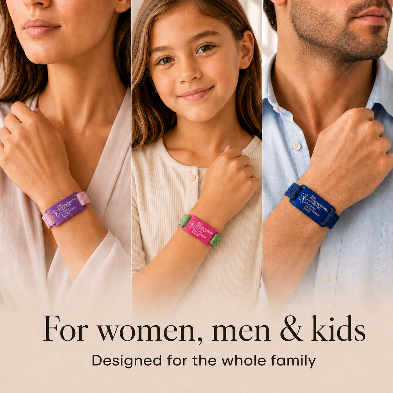 Elastic Medical ID Bracelet Tag Band