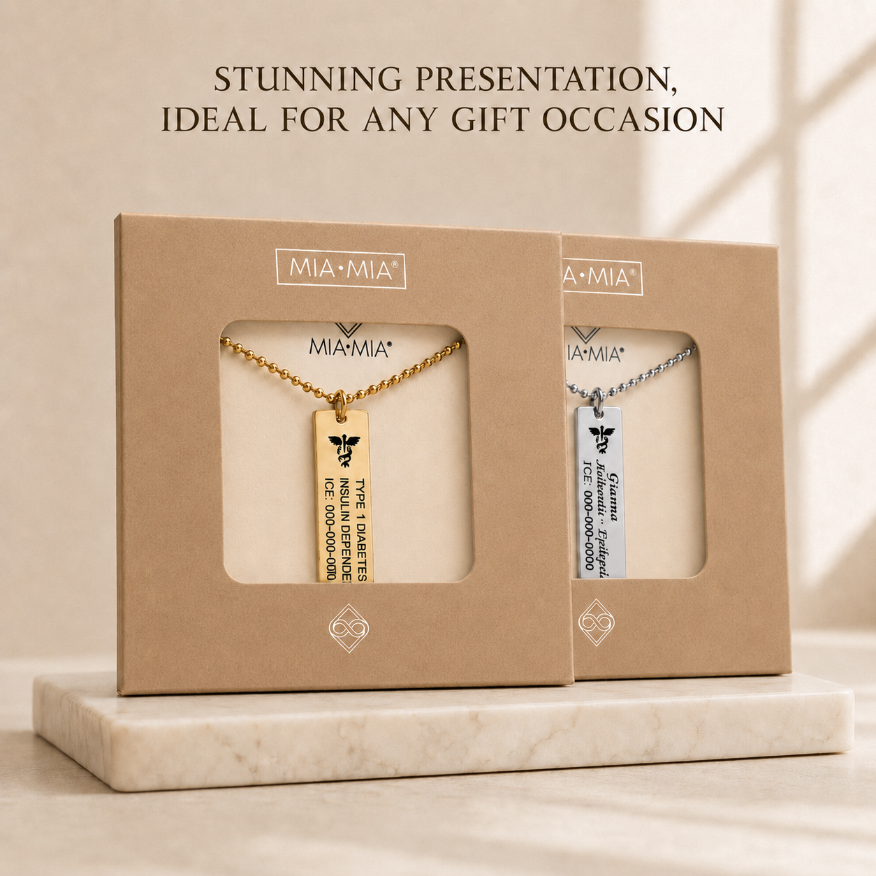Unisex Vertical Medical ID Necklace