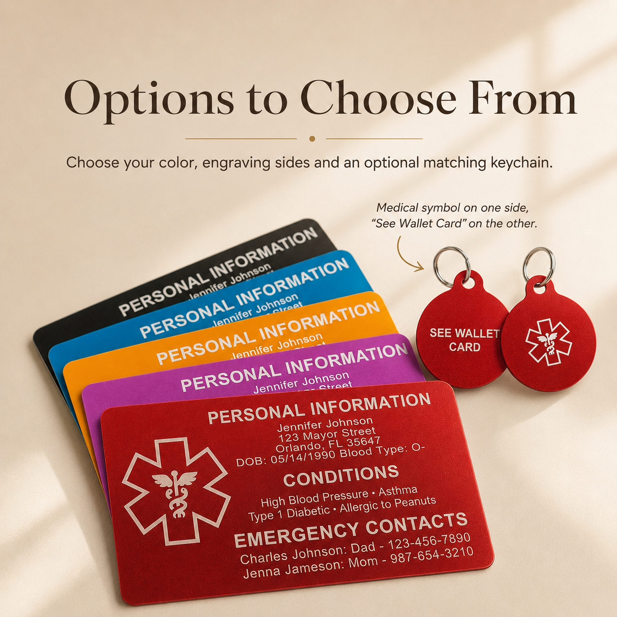 Personalized Medical ID Wallet Card