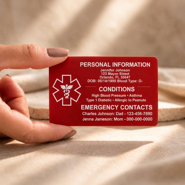 Personalized Medical ID Wallet Card