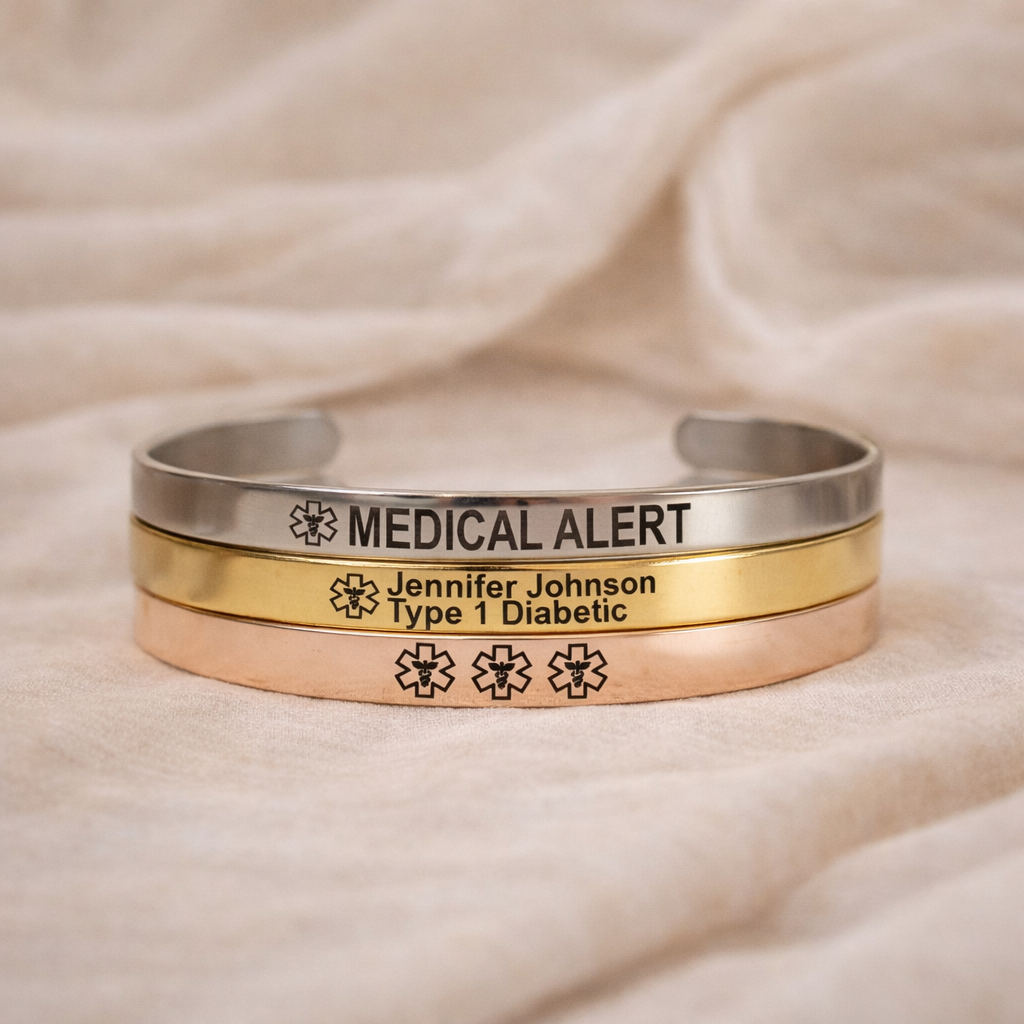 Women’s Engraved Medical ID Bracelet