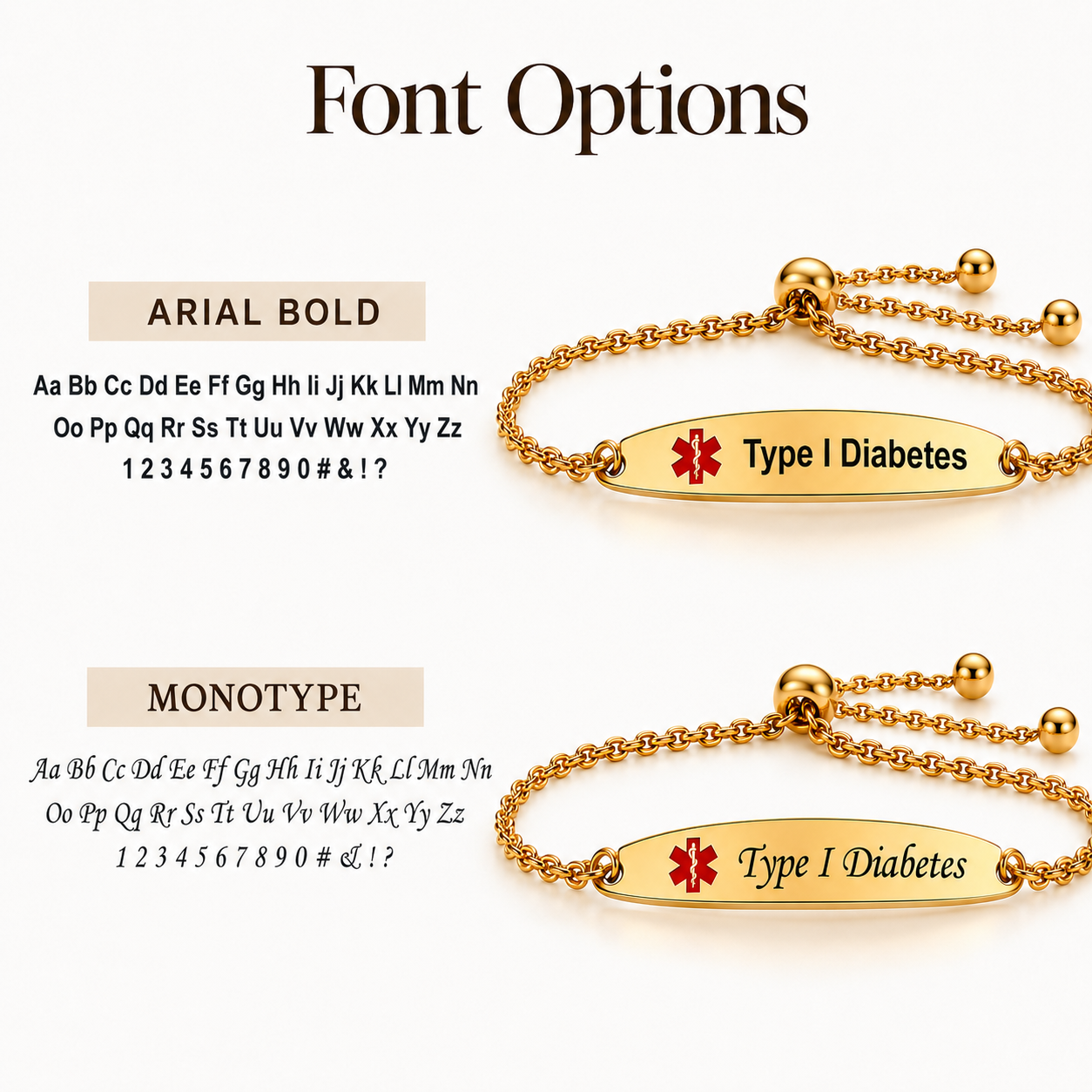 Custom Adjustable Medical Alert Bracelet