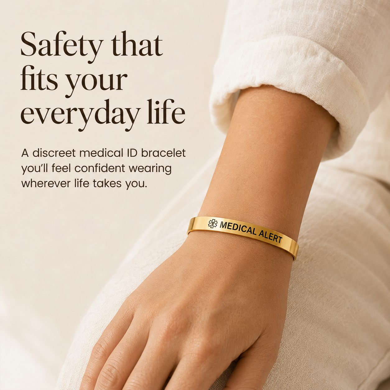 Women’s Engraved Medical ID Bracelet