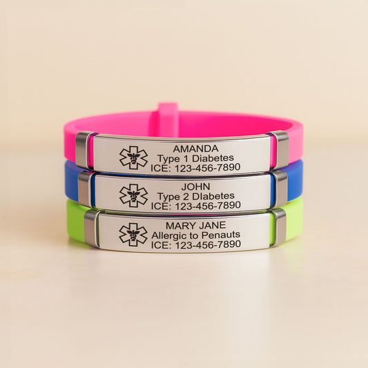 Custom Engraved Kids Emergency Bracelet