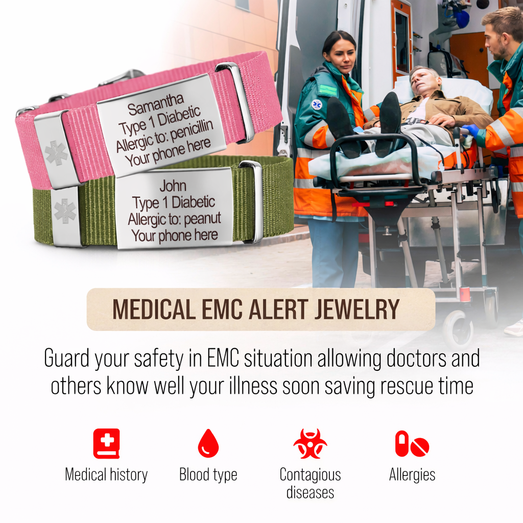 Emergency Fabric ID Alert Bracelet