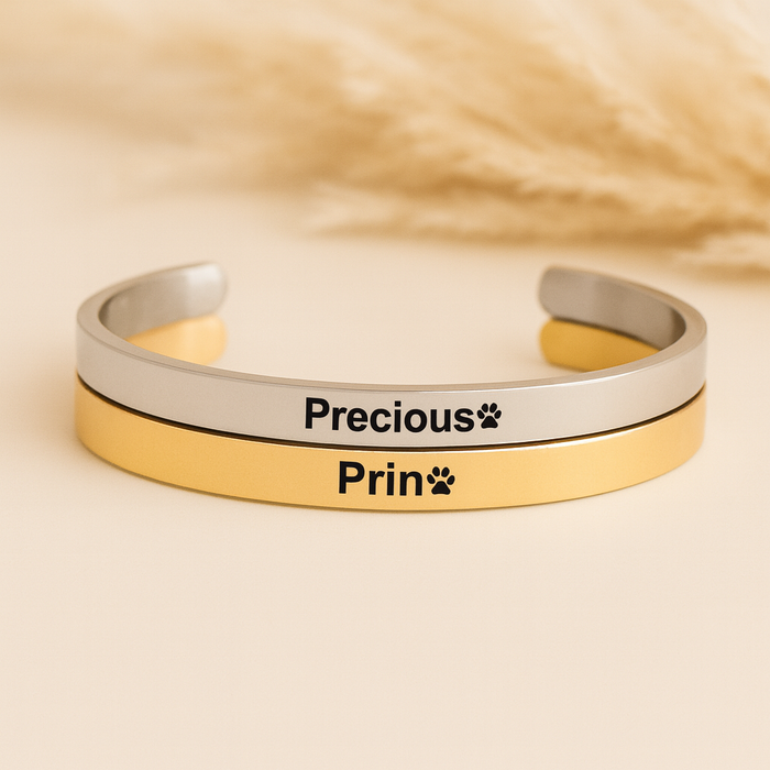 Personalized Pet Mom Cuff Bracelet