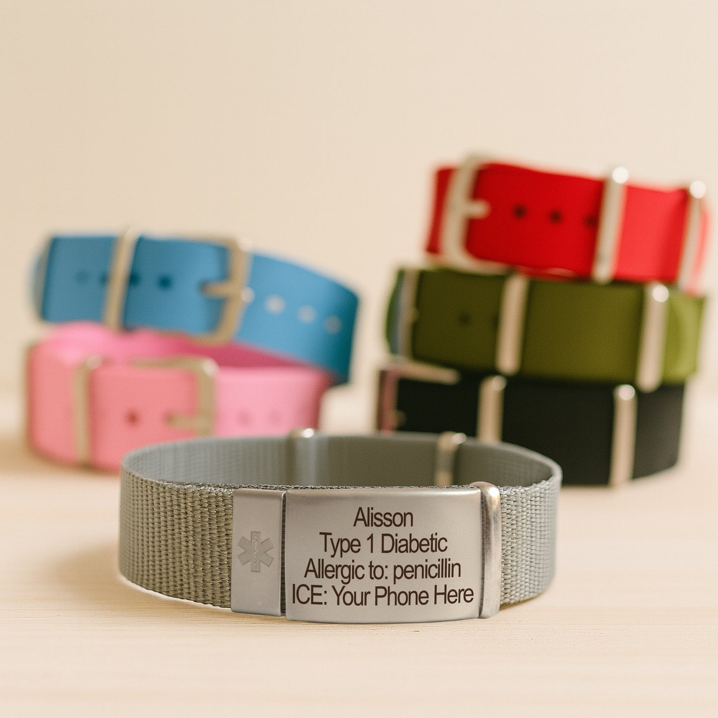 Emergency Fabric ID Alert Bracelet