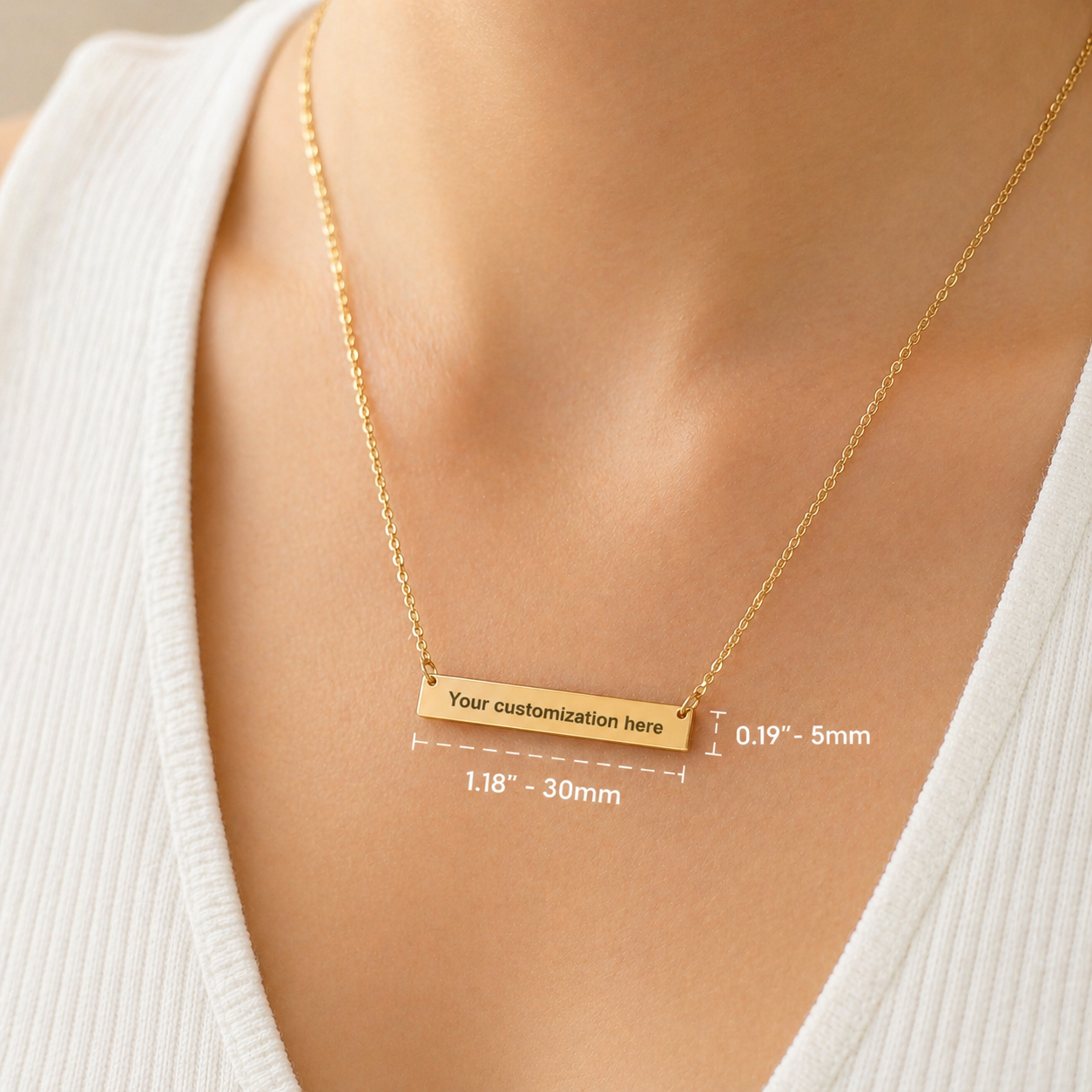 Custom Engraved 2 Sides Bar Necklace