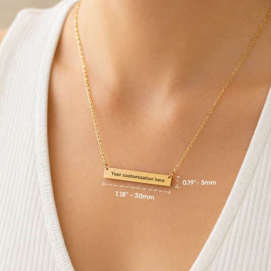 Custom Engraved 2 Sides Bar Necklace