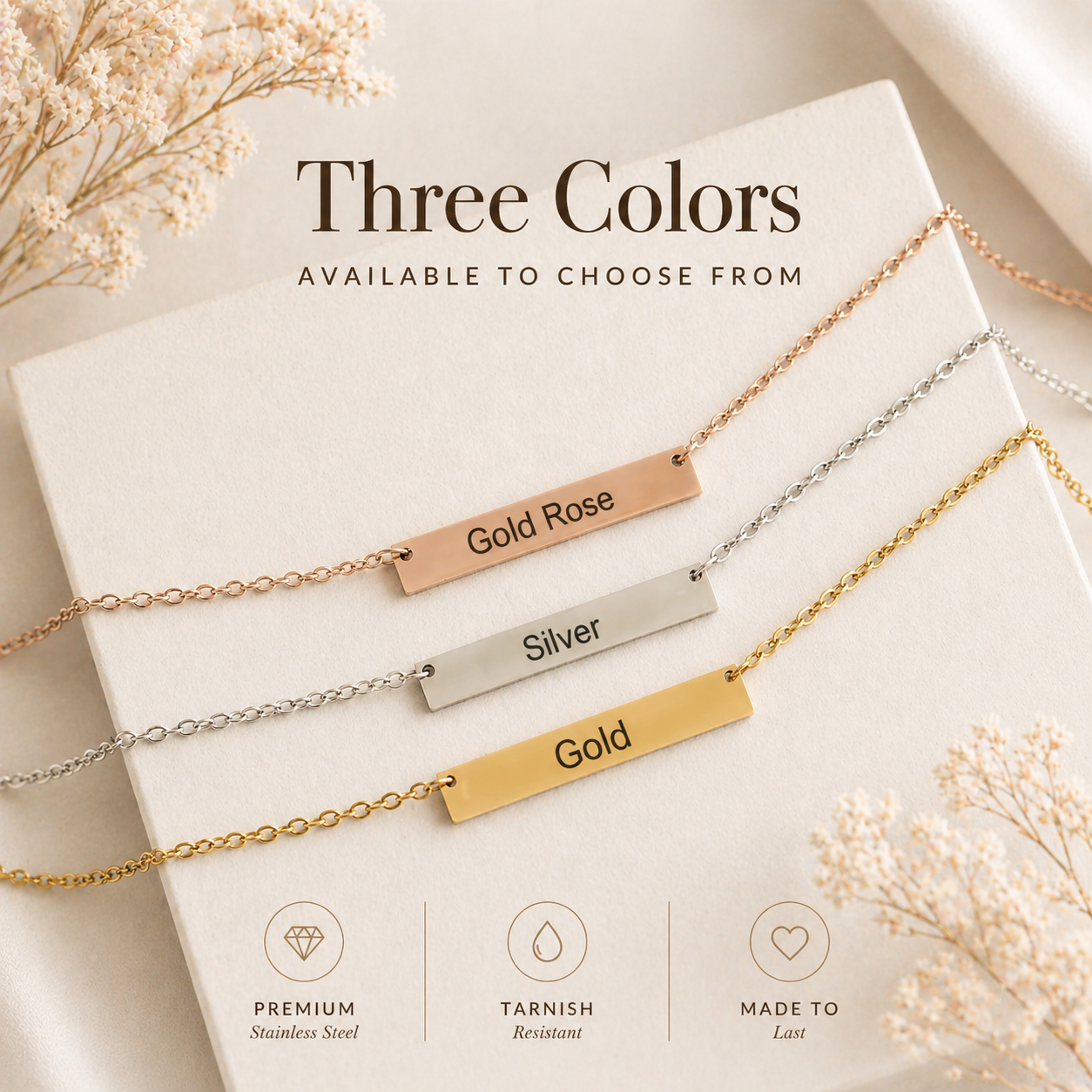 Custom Engraved 2 Sides Bar Necklace