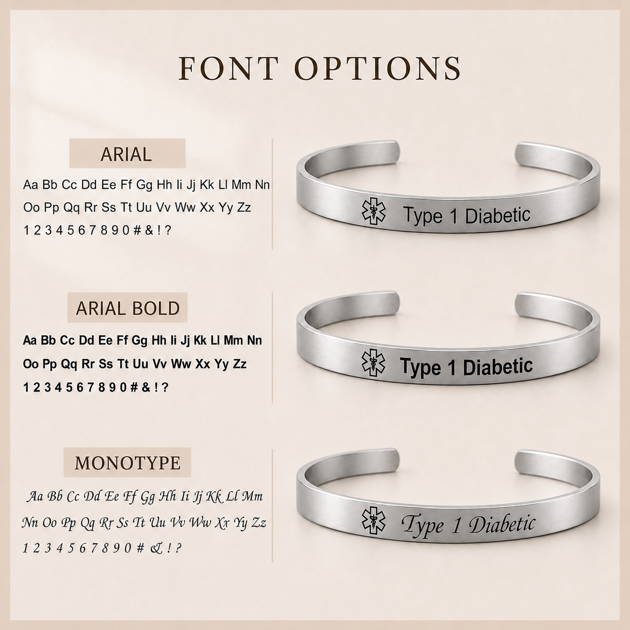 Women’s Engraved Medical ID Bracelet