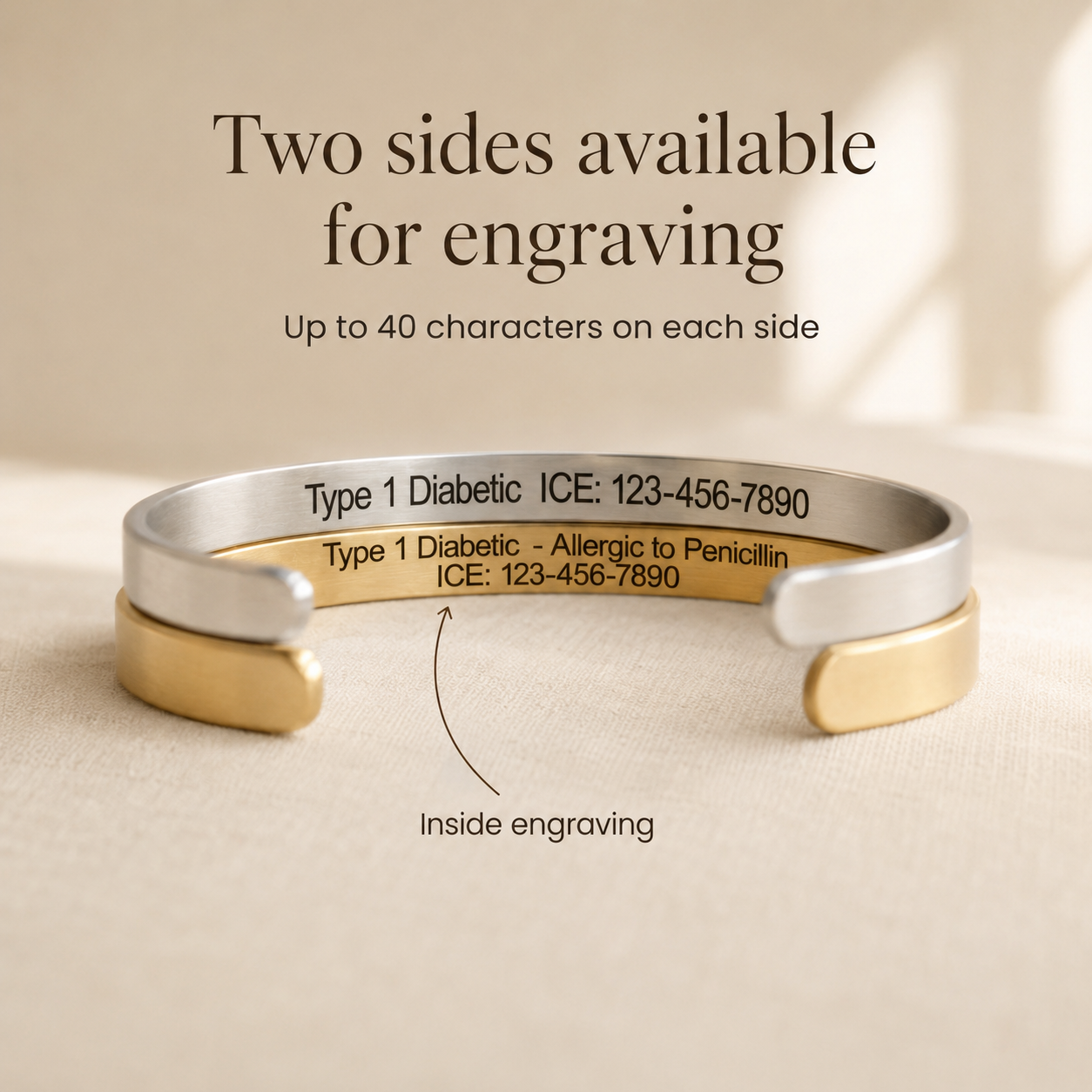 Women’s Engraved Medical ID Bracelet