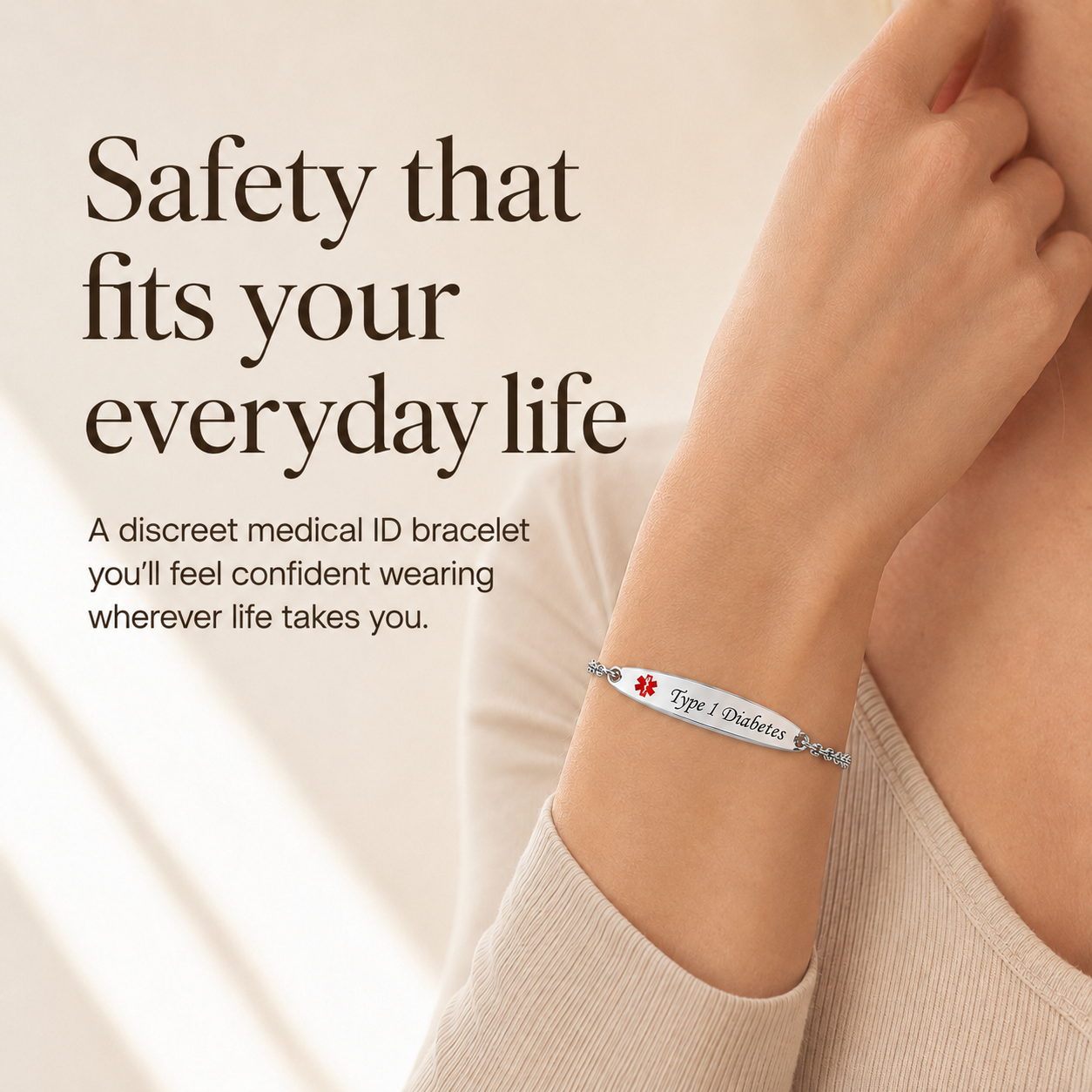 Custom Adjustable Medical Alert Bracelet