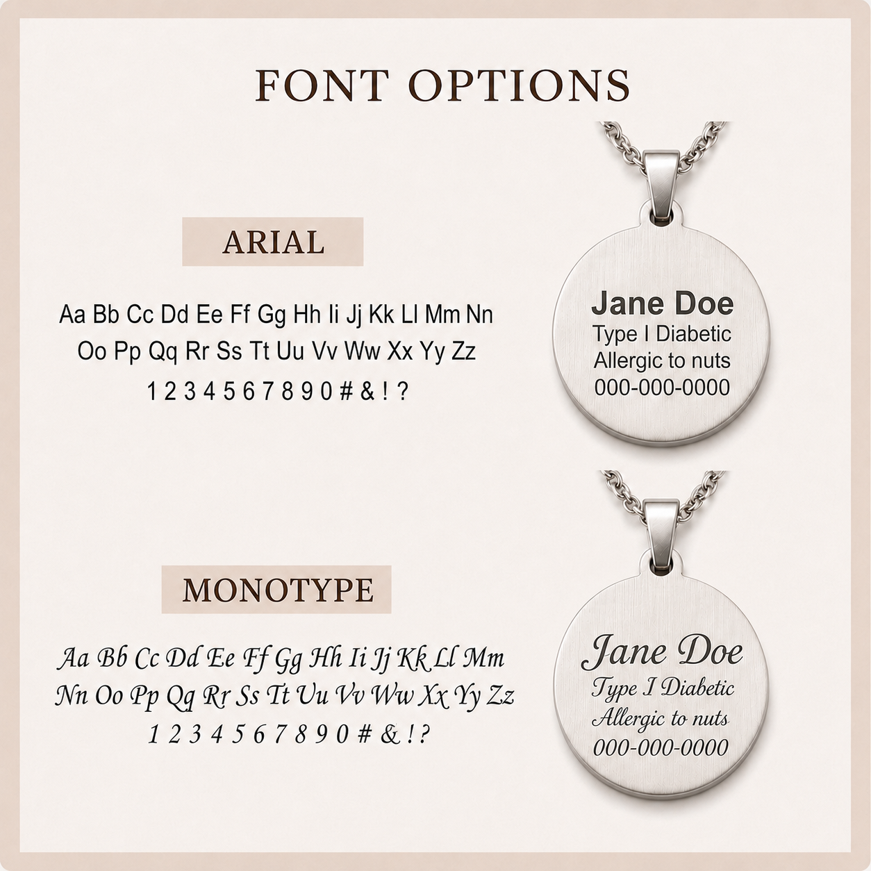 Crystal Medical ID Necklace