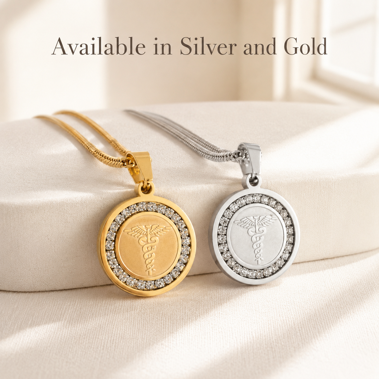 Crystal Medical ID Necklace
