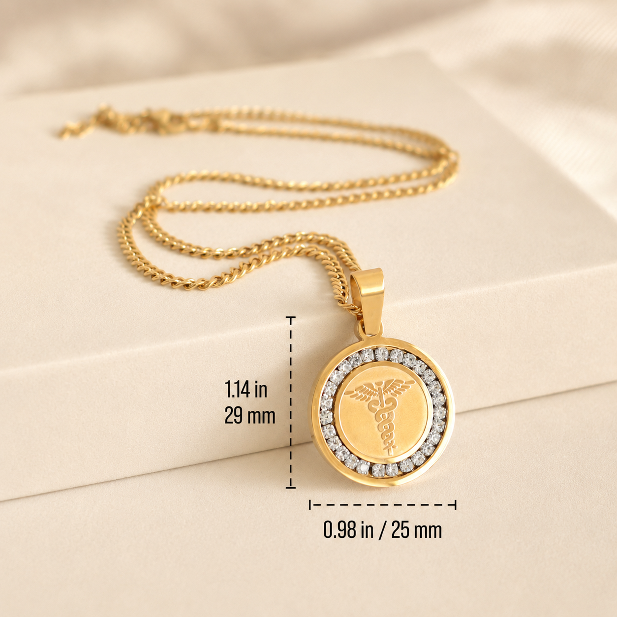 Crystal Medical ID Necklace