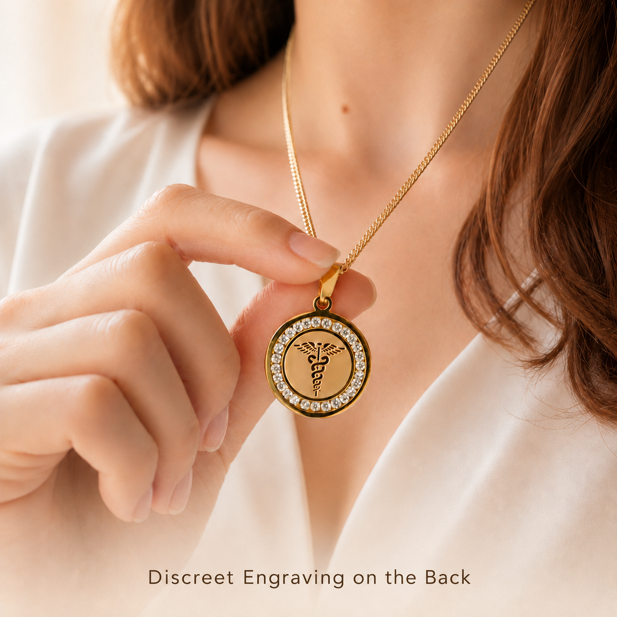 Crystal Medical ID Necklace