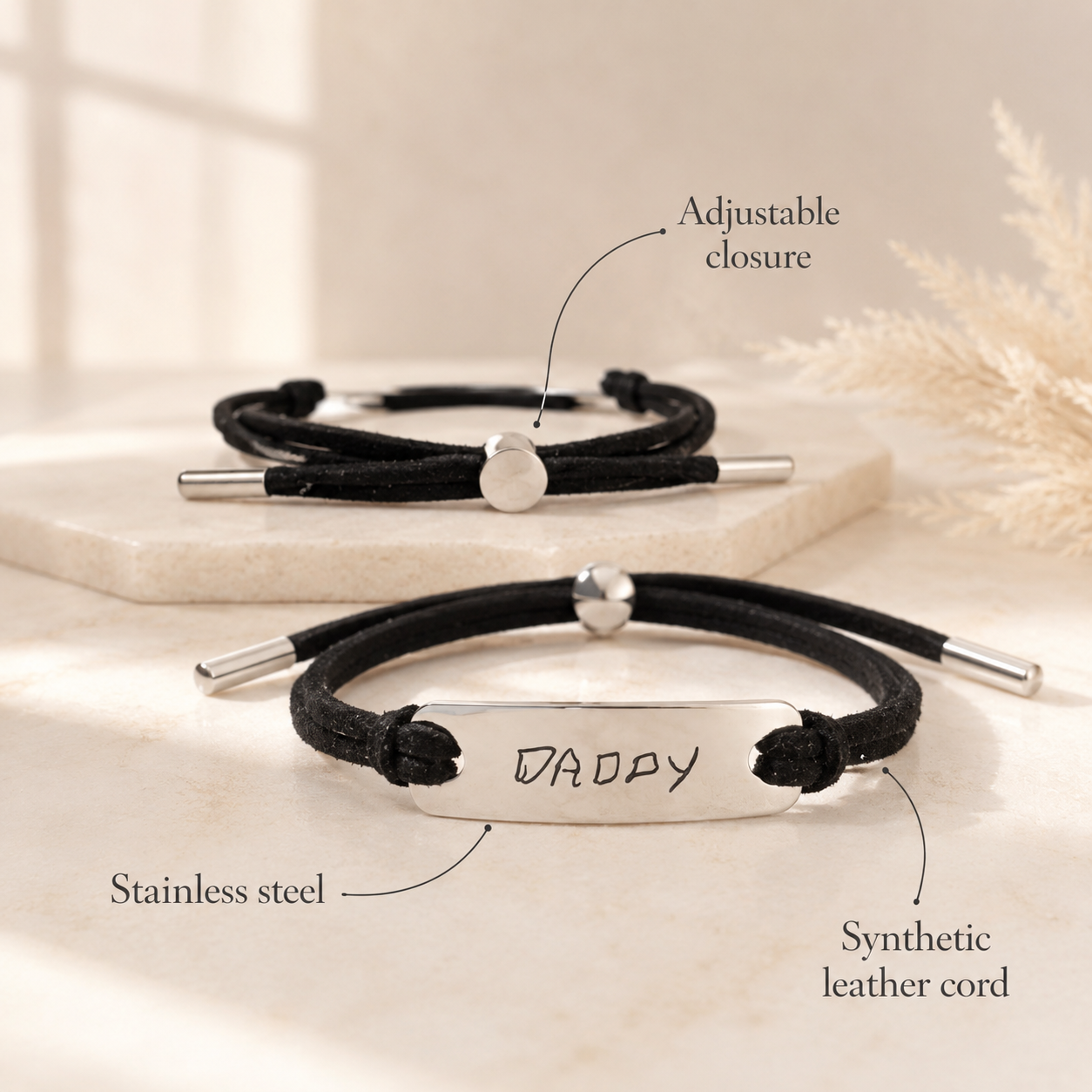 Personalized Cord Handwritten Bracelet