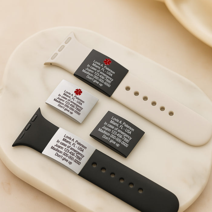 Medical ID Nameplate for Smartwatch Bands