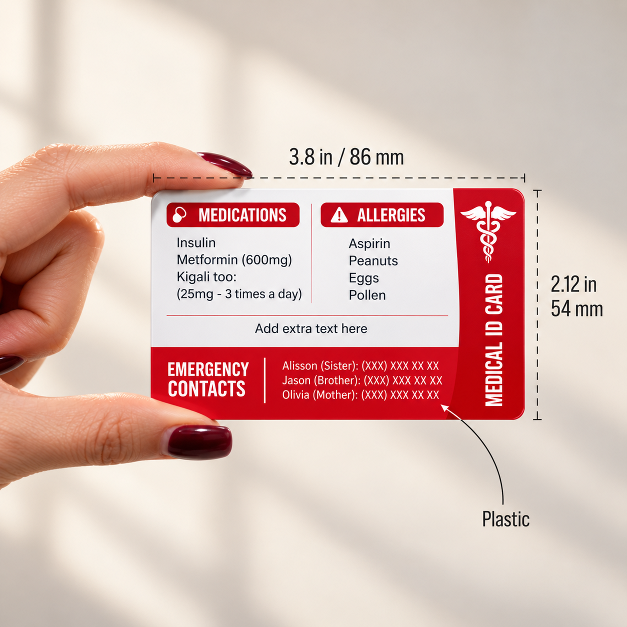 Medical ID Wallet Card