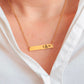 Personalized initials necklace, custom couple initials bar necklace, valentines day gift for wife, name plate necklace, name necklace