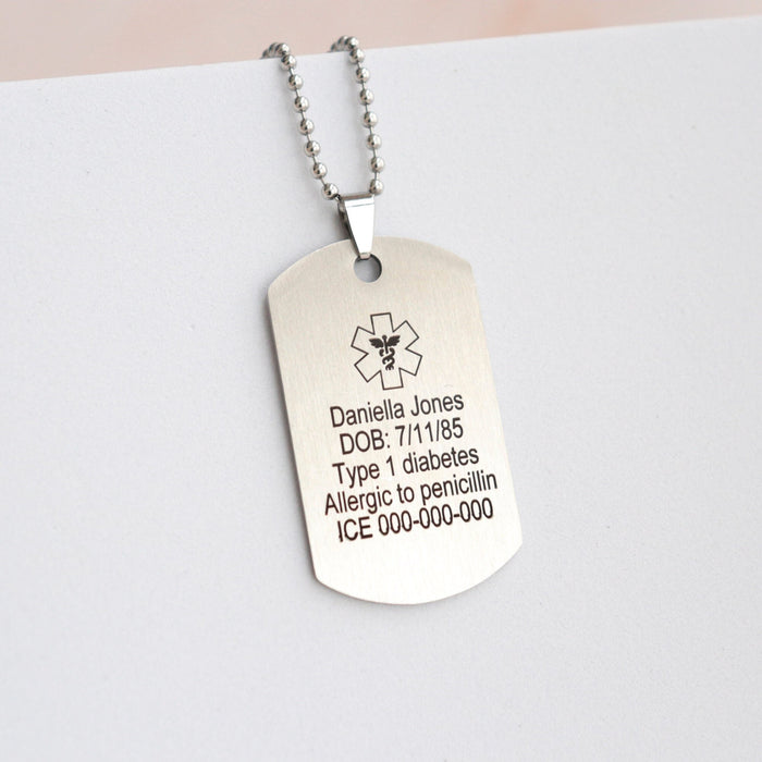 Military-Style Medical ID Necklace