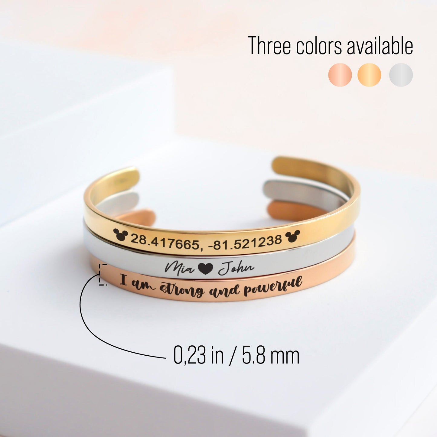 Custom engraved bar coordinate bracelet
