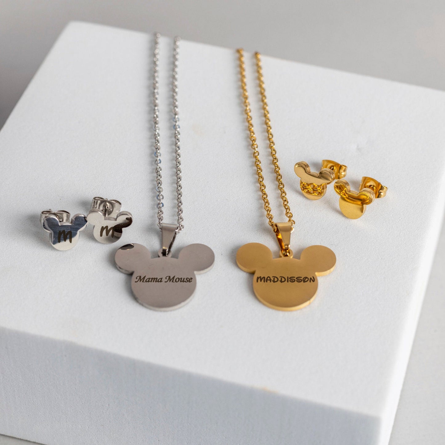 Personalized mickey mouse necklace for women, Custom disney family jewerly, mama mouse present, disney lover gift